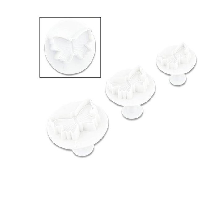 Leegoal (TM) Three Holly Leak Cookie Sugarcraft Fondant Decorating Plunger Cutter Mold (White,Set of 2) N13