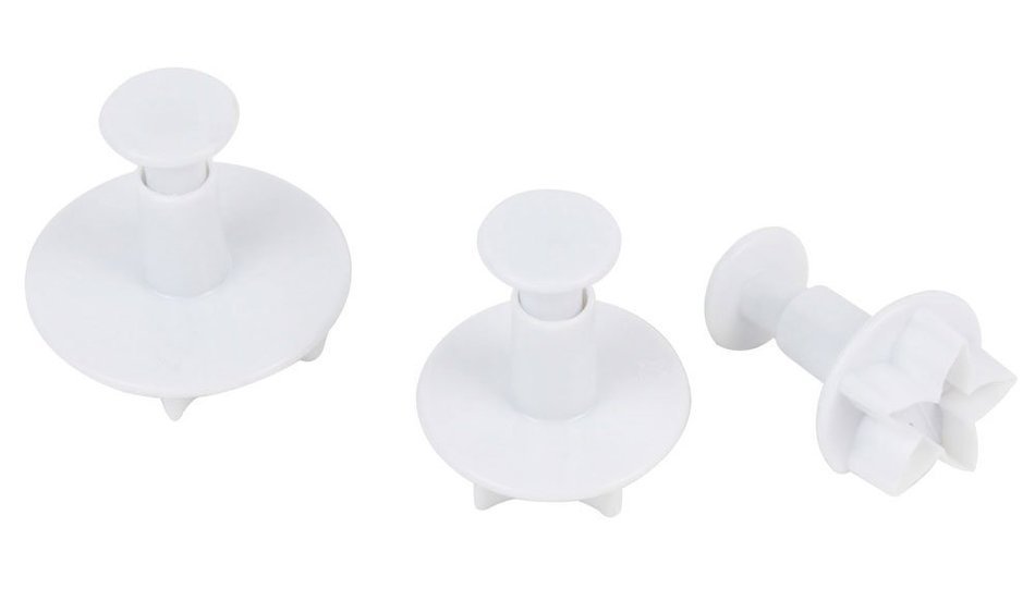 Leegoal (TM) Three Holly Leak Cookie Sugarcraft Fondant Decorating Plunger Cutter Mold (White,Set of 2) N14