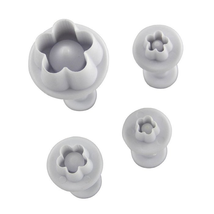 Leegoal (TM) Three Holly Leak Cookie Sugarcraft Fondant Decorating Plunger Cutter Mold (White,Set of 2) N26