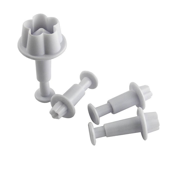 Leegoal (TM) Three Holly Leak Cookie Sugarcraft Fondant Decorating Plunger Cutter Mold (White,Set of 2) N27