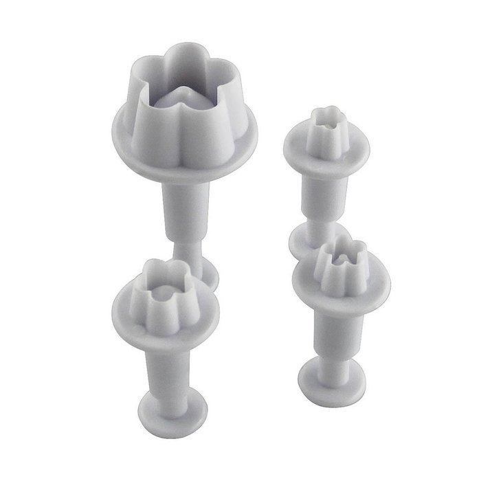 Leegoal (TM) Three Holly Leak Cookie Sugarcraft Fondant Decorating Plunger Cutter Mold (White,Set of 2) N28