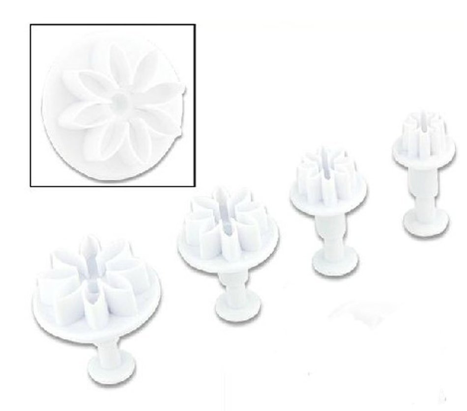 Leegoal (TM) Three Holly Leak Cookie Sugarcraft Fondant Decorating Plunger Cutter Mold (White,Set of 2) N29