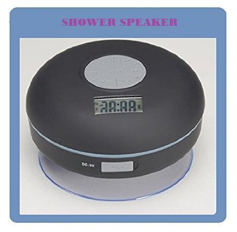 { Water Proof IPX7 Shower Speaker } Portable NFC Bluetooth Wireless Speaker w/ FM Radio & LCD Display System (...