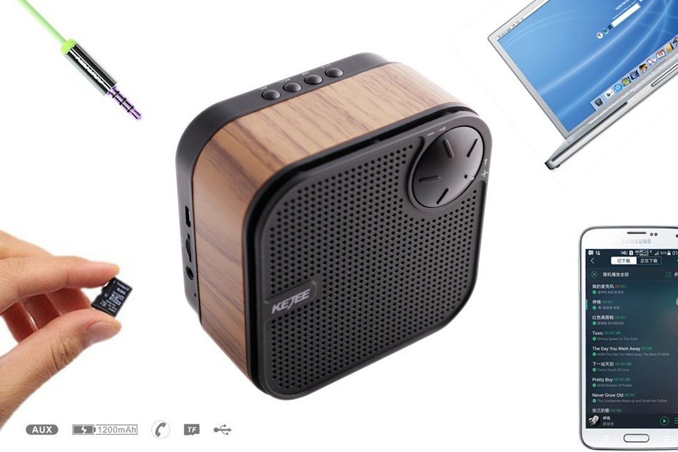 Wood Portable Wireless Bluetooth Speaker, Outdoor Retro Nostalgic Desktop Speaker with Enhanced Bass, Build-in... N9