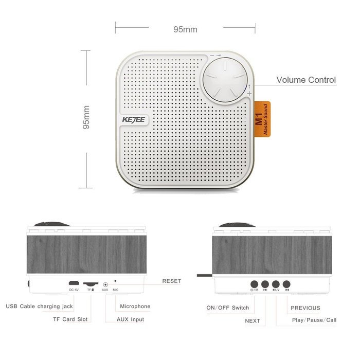Wood Portable Wireless Bluetooth Speaker, Outdoor Retro Nostalgic Desktop Speaker with Enhanced Bass, Build-in... N12
