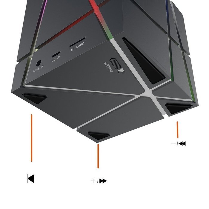Happy Hours - Stylish Cube Wireless Bluetooth Subwoofer Speaker Fits Home Travel Car / 400mAh Battery Built-in... N4