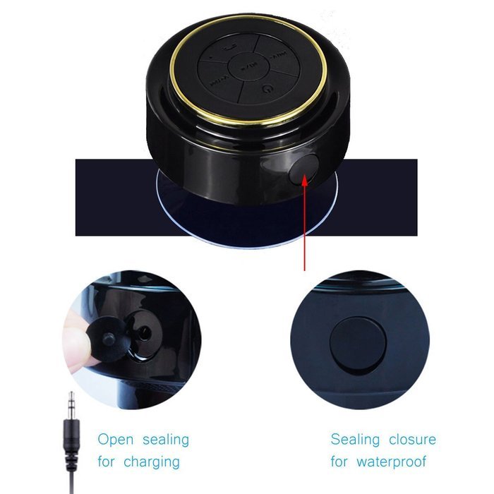 DROK&reg; Portable Waterproof Dust-proof Wireless Bluetooth Audio Shower Speaker Outdoor Indoor Hands-Free Speakers N3
