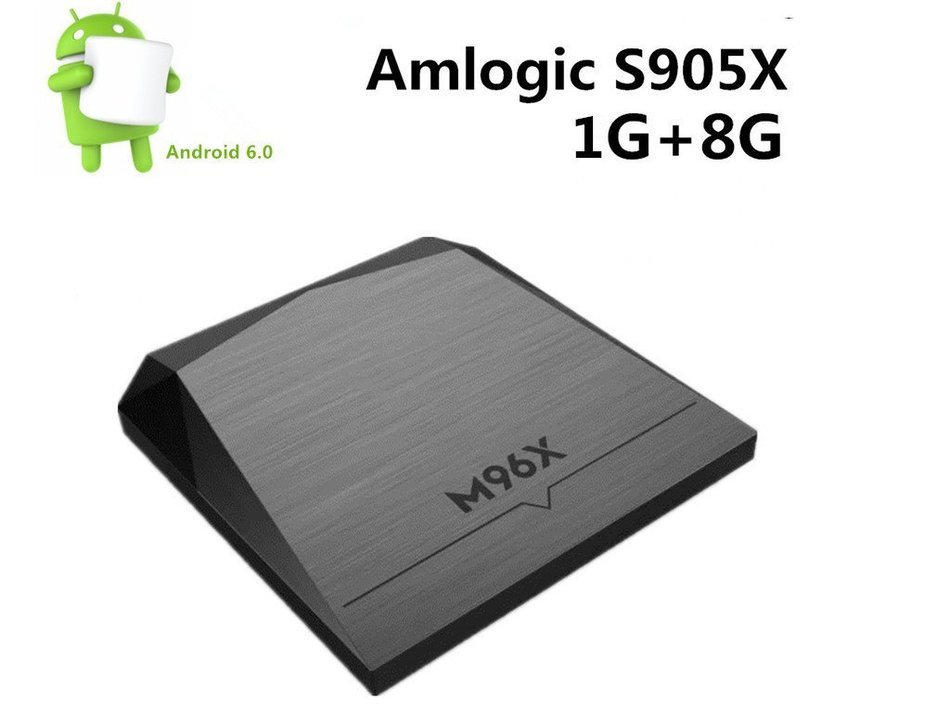 Harryup M96X TV Box, Android 6.0 1GB / 8GB S905X 64bit Quad Core 2.0GHz Amlogic 4K Ultra HD Streaming Tv Kodi...