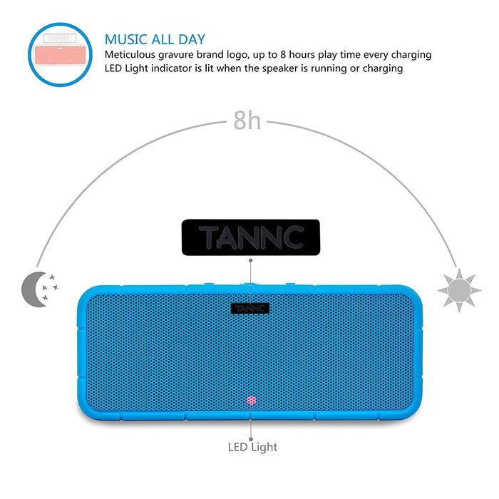 TANNC Bluetooth Speaker, Portable Wireless Speaker, Rechargable Battery with Changeable Silicone Outer Shell and... N2