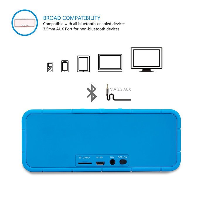 TANNC Bluetooth Speaker, Portable Wireless Speaker, Rechargable Battery with Changeable Silicone Outer Shell and... N3