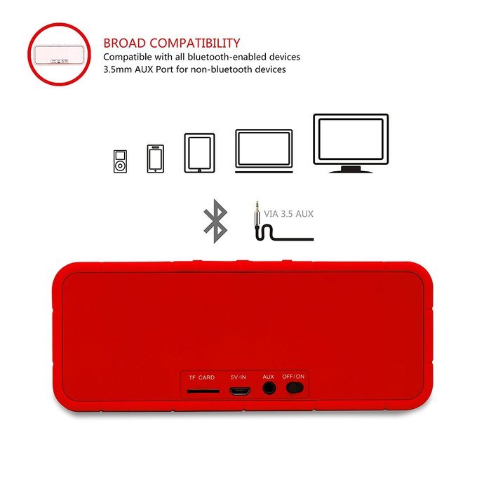 TANNC Bluetooth Speaker, Portable Wireless Speaker, Rechargable Battery with Changeable Silicone Outer Shell and... N11