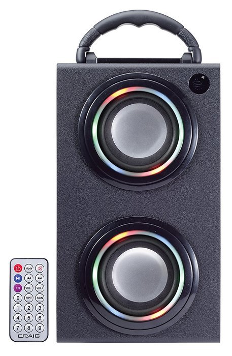 CRAIG CR4197BT Digital Mini Tower with Color Changing Lighted Speakers and Bluetooth Wireless Technology