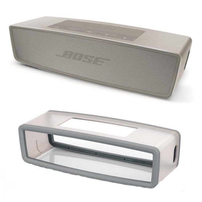 Bose SoundLink Mini II Bluetooth Speaker (Pearl) with Soft Cover (Gray)