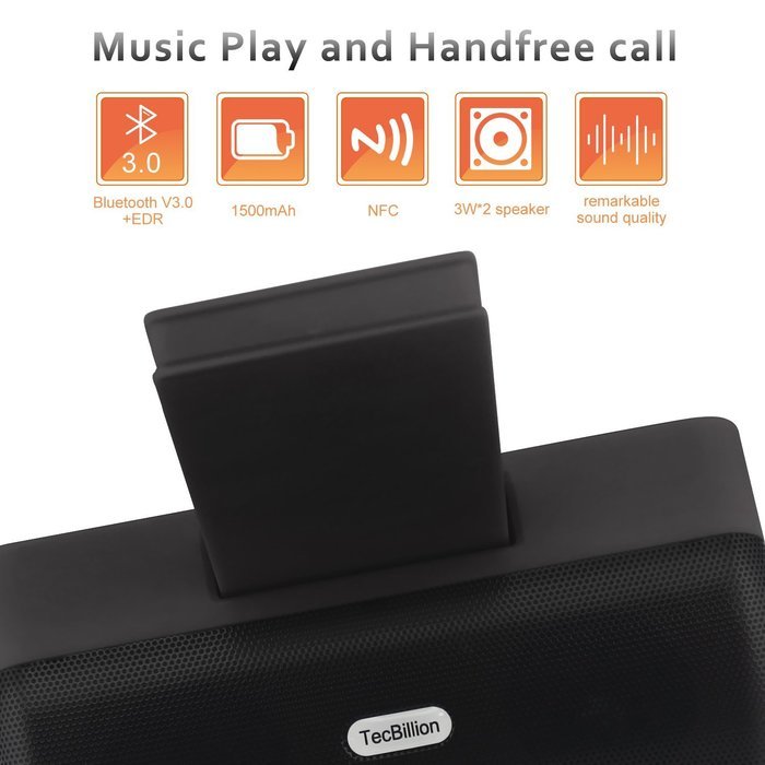 TecBillion 3-in-1 Multifunction Bluetooth 3.0 Wireless Speaker, Total 6W Output Power with Enhanced Bass and Stereo... N3
