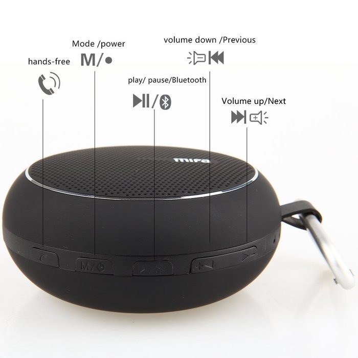 MIFA F1 Portable Outdoor Bluetooth Speaker Black With Sound Card, Hands-free ,3W,6 Hours Playtime ,Rechargeable... N5