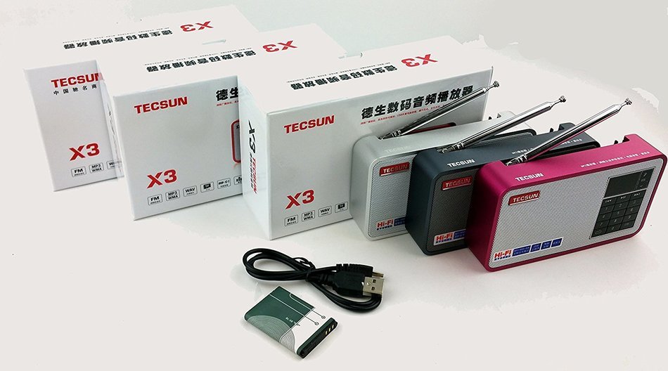 Tecsun X3 Built in an Aluminum case with Rechargeable FM Radio with ETM, MP3 Player with Built-in Micro SD Card... N7