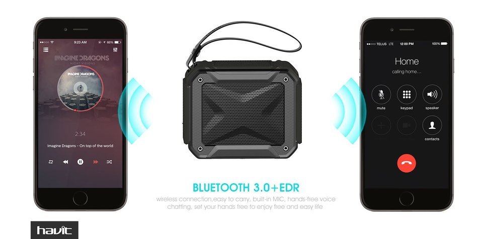 HAVIT Portable Wireless Bluetooth 4.1 Speaker, IPX5 Waterproof Dustproof for Outdoors Sport or Shower, Rechargeable... N4