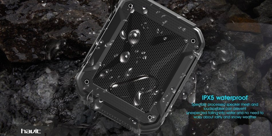 HAVIT Portable Wireless Bluetooth 4.1 Speaker, IPX5 Waterproof Dustproof for Outdoors Sport or Shower, Rechargeable... N7