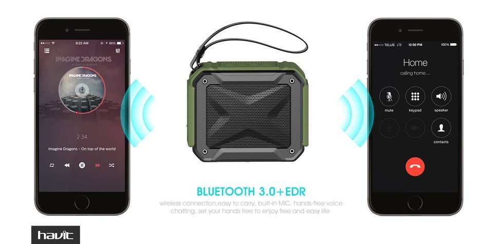 HAVIT Portable Wireless Bluetooth 4.1 Speaker, IPX5 Waterproof Dustproof for Outdoors Sport or Shower, Rechargeable... N13