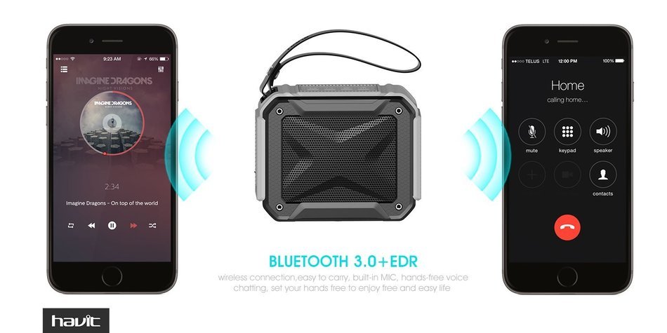 HAVIT Portable Wireless Bluetooth 4.1 Speaker, IPX5 Waterproof Dustproof for Outdoors Sport or Shower, Rechargeable... N22