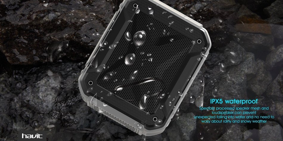 HAVIT Portable Wireless Bluetooth 4.1 Speaker, IPX5 Waterproof Dustproof for Outdoors Sport or Shower, Rechargeable... N24
