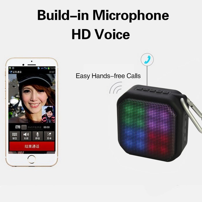 Portable Bluetooth Speaker, Wireless Speaker with Colorful LED Lights, Outdoor Waterproof Bluetooth Speaker with... N5