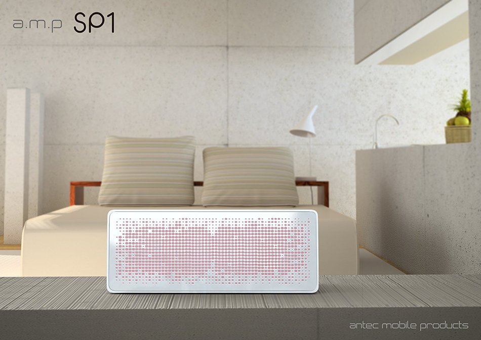 a.m.p SP1 Portable Bluetooth Speaker, White N11
