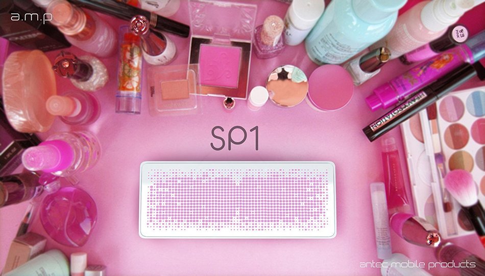 a.m.p SP1 Portable Bluetooth Speaker, White N12