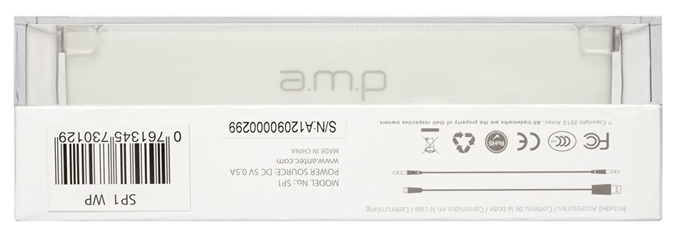 a.m.p SP1 Portable Bluetooth Speaker, White N16