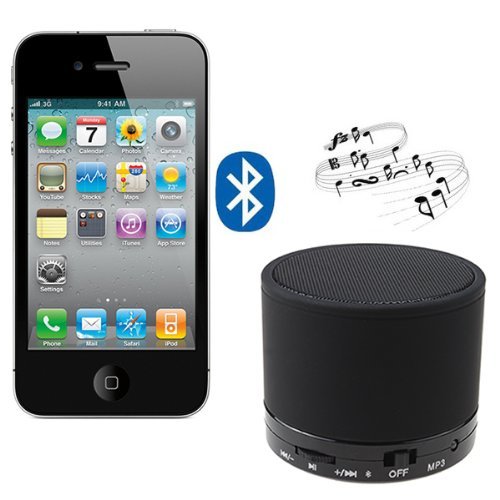 AGPtek Mini BlACK Rechargeable Portable Bluetooth Wireless Speaker with Micro SD Card Slot for Laptop Tablet MP3... N5