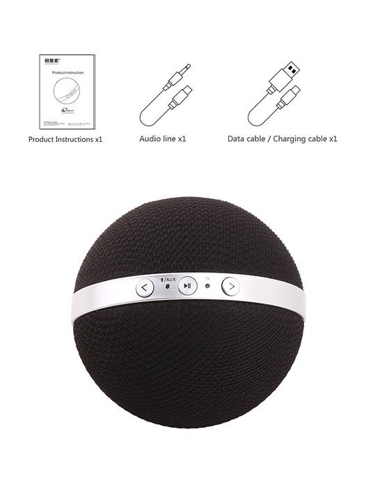 Anonsuo Saturn Surround Sound Wireless Bluetooth Portable Round Speaker, Blue N4