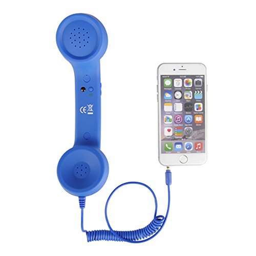 3.5mm Retro Telephone Handset Anti-Radiation Phone Receiver with Microphone For iPhone Mobile Phone Color Rose...