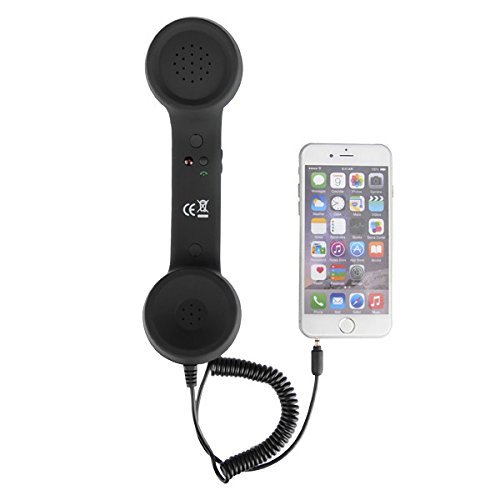 3.5mm Retro Telephone Handset Anti-Radiation Phone Receiver with Microphone For iPhone Mobile Phone Color Rose... N2