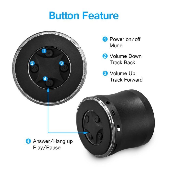Waterproof Bluetooth Speakers, VANDESAIL&reg; Mini Portable Wireless Speaker 5W Power Sound with Microphone for iPhone... N4