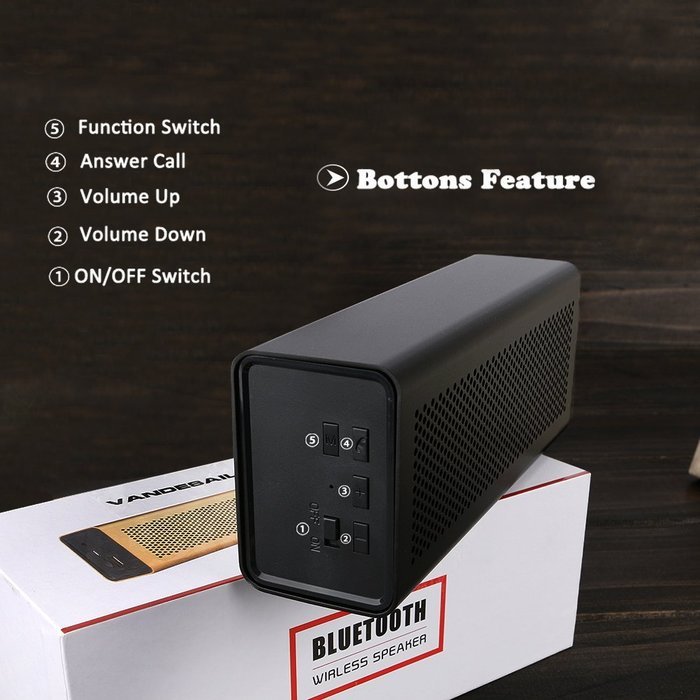 Waterproof Bluetooth Speakers, VANDESAIL&reg; Mini Portable Wireless Speaker 5W Power Sound with Microphone for iPhone... N20