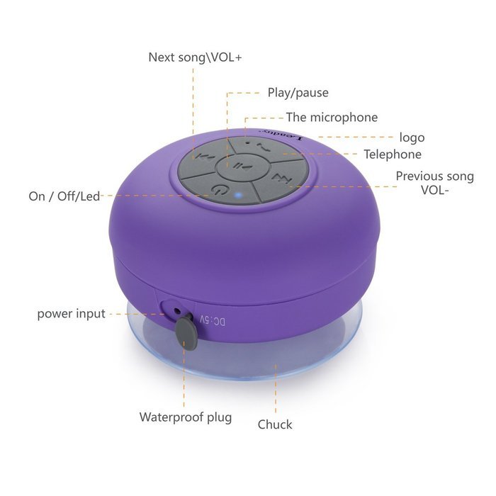 LeadTry Wireless Waterproof Bluetooth Shower 3.0 Speaker (Blue) N17