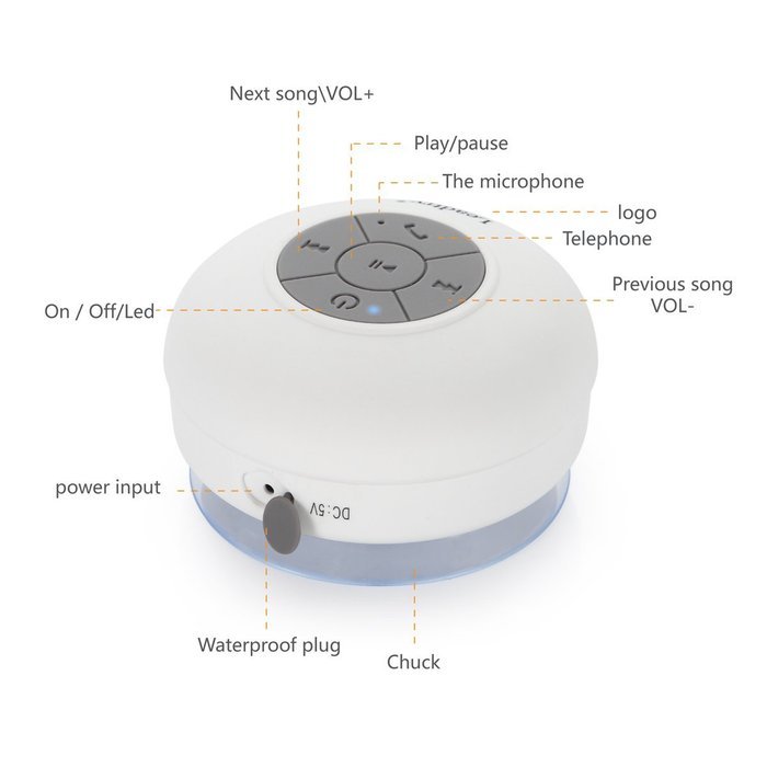 LeadTry Wireless Waterproof Bluetooth Shower 3.0 Speaker (Blue) N28