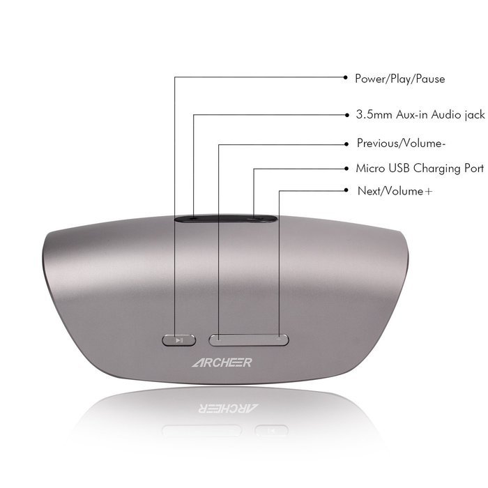 Bluetooth Speaker, Archeer Stereo Portable Bluetooth 4.0 Speaker 10W Home Speaker Super Bass Microphone (10 Hour... N2