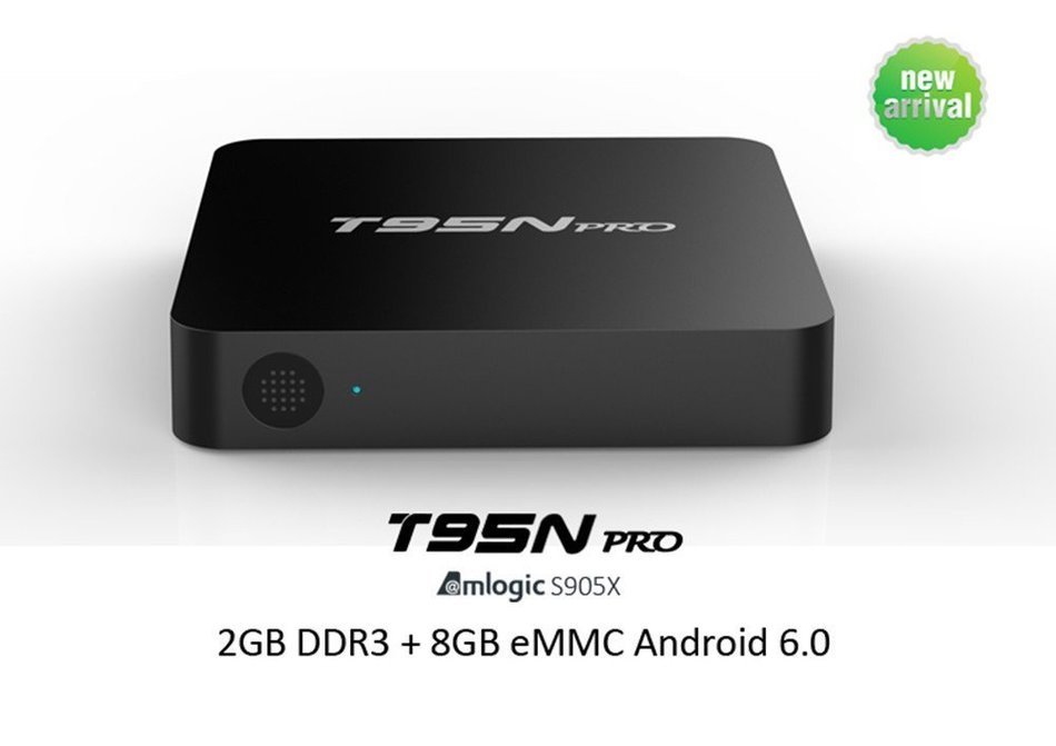 T95N Pro Android6.0 TV Box S905X Quad Core 2GB/8GB 4K2K HD Kodi 16.1 Fully Loaded Streaming Media Player