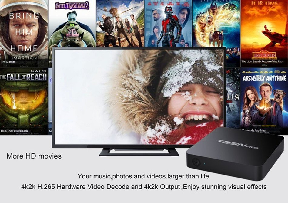 T95N Pro Android6.0 TV Box S905X Quad Core 2GB/8GB 4K2K HD Kodi 16.1 Fully Loaded Streaming Media Player N7