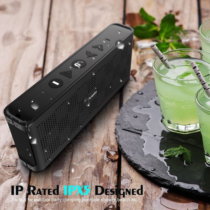 Portable Speakers, Aolaifo Wireless Speakers with Enhanced Base Dual 10W Driver IPX5 Water Resistant Aluminum... N4