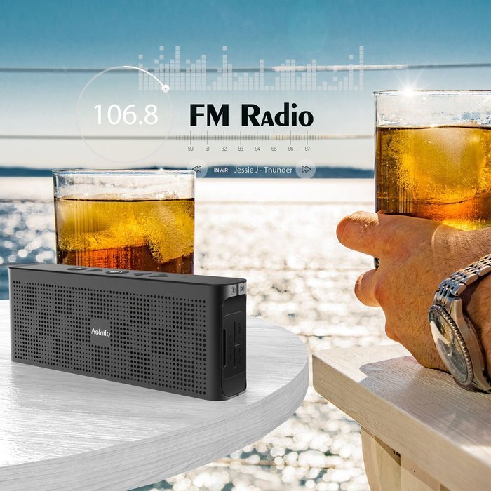 Portable Speakers, Aolaifo Wireless Speakers with Enhanced Base Dual 10W Driver IPX5 Water Resistant Aluminum... N5