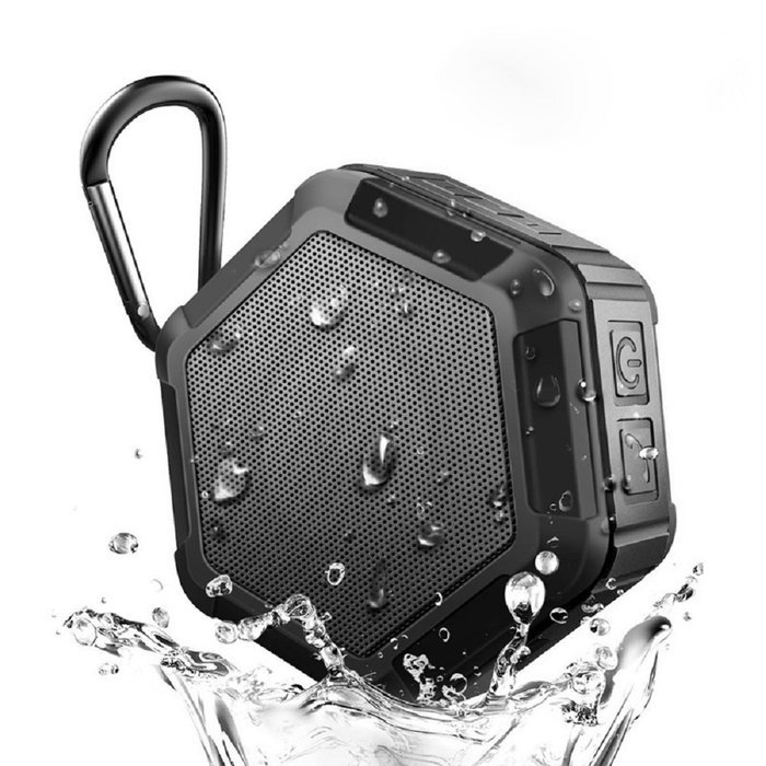BEW Waterproof Portable Bluetooth Speaker for Outdoor or Shower (Black)