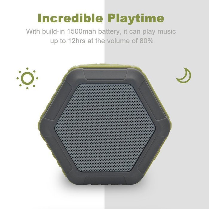 BEW Waterproof Portable Bluetooth Speaker for Outdoor or Shower (Black) N9
