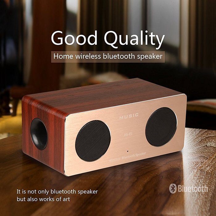 10W Portable Wireless wooden Bluetooth 3.0 Speaker with Enhanced Bass HI-FI Surround Dual Stereo Sound Speaker... N3