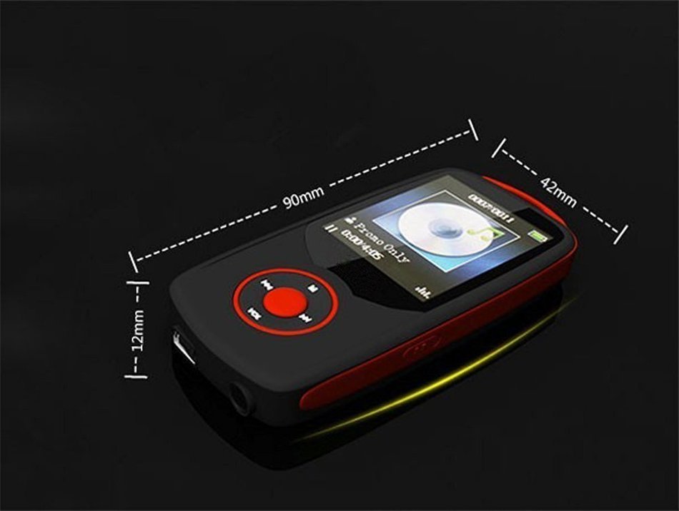MEEKO 8GB Hi-Fi Lossless Sound Bluetooth MP3 Player 50 Hours Playback,FM Radio Record, Red N2