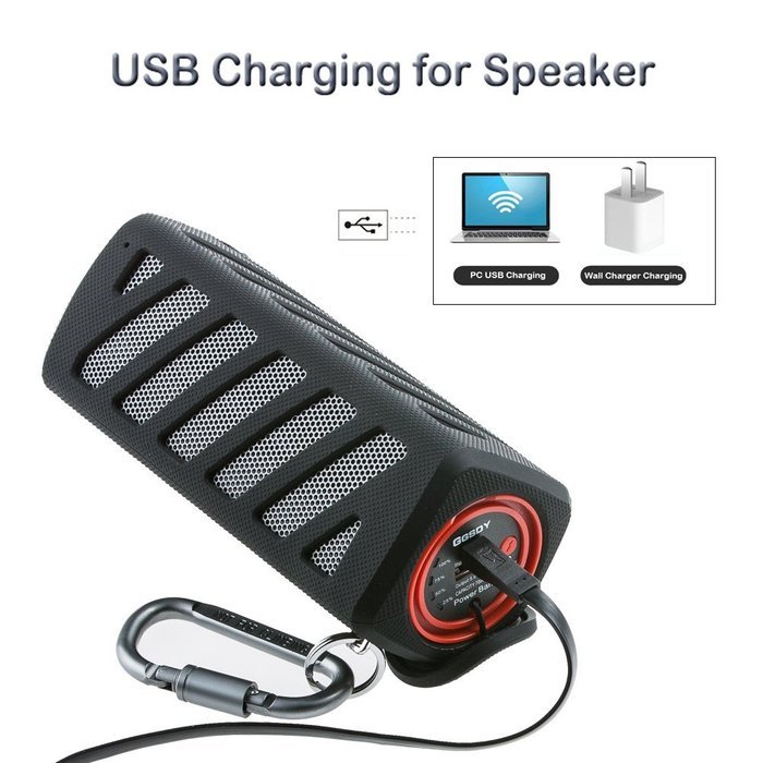 GSWORDY Portable Wireless Bluetooth Speaker Outdoor Waterproof with Power Bank, Enhanced Bass Sound,Compatible... N5