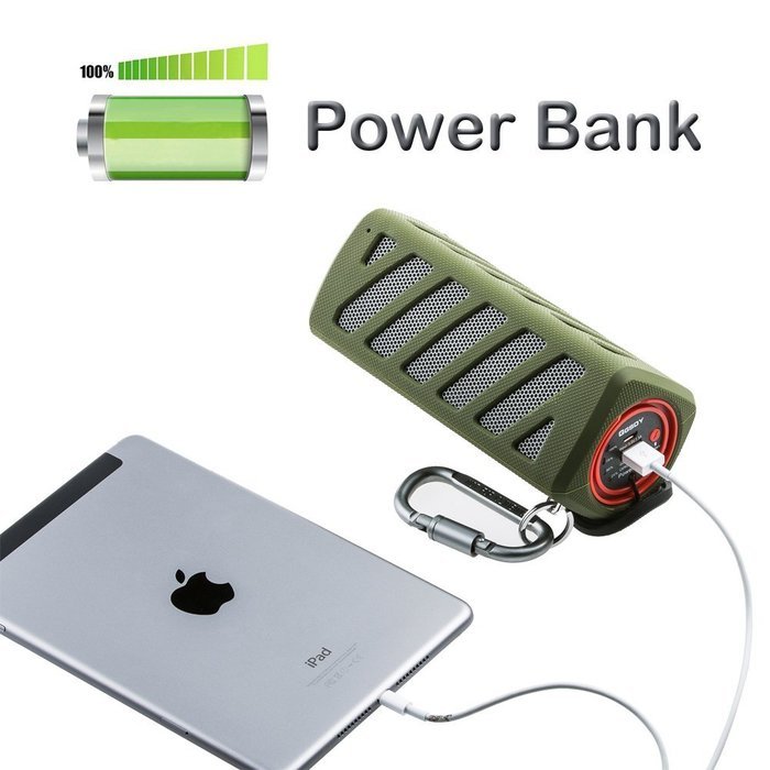 GSWORDY Portable Wireless Bluetooth Speaker Outdoor Waterproof with Power Bank, Enhanced Bass Sound,Compatible... N11