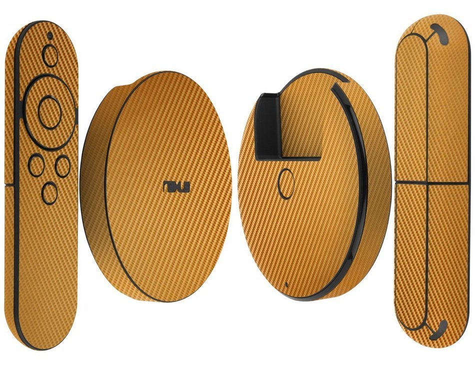 Skinomi TechSkin - Google Nexus Player Gold Carbon Fiber Full Body Skin Protector / Front & Back Wrap / Premium...