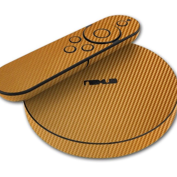 Skinomi TechSkin - Google Nexus Player Gold Carbon Fiber Full Body Skin Protector / Front & Back Wrap / Premium... N2